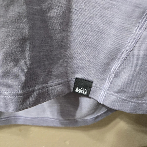 REI CO-OP Long Sleeve 1/3 Zip Light Purple Base Thin Layer Hiking Running Top - Picture 5 of 5